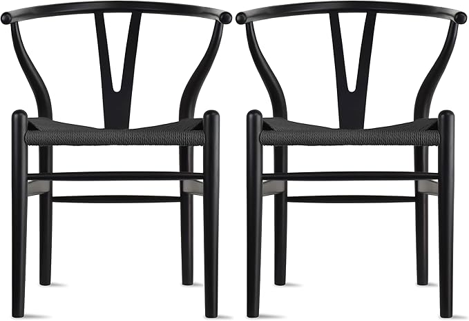 Bring a touch of elegance to your setup with the black wishbone dining chair, ideal for daily use.