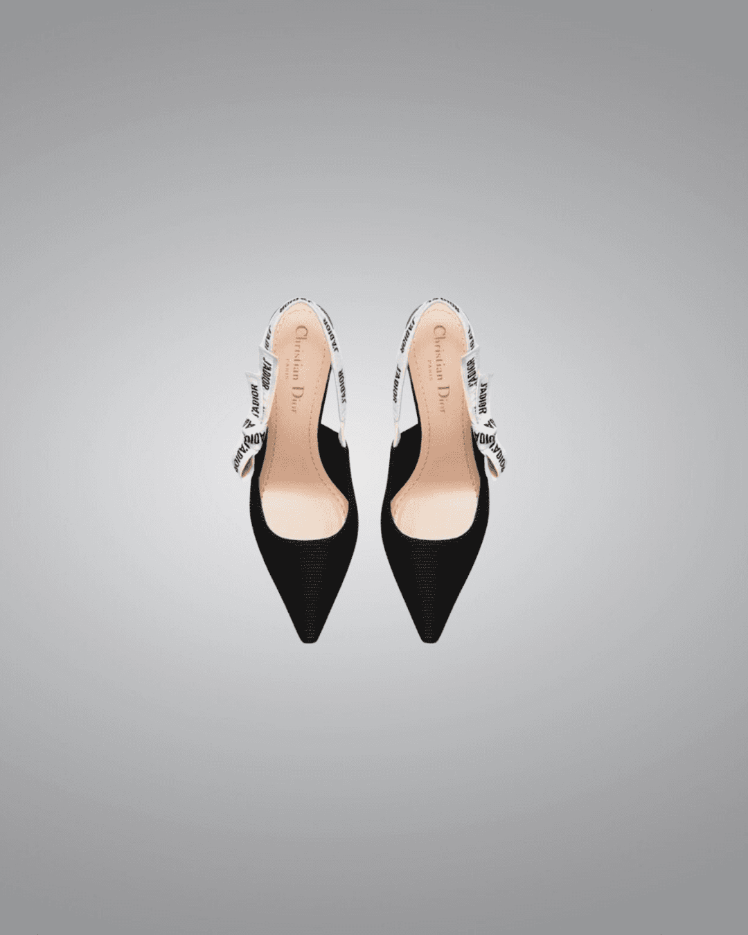 J’Adior Slingback Pump in Black Technical Fabric