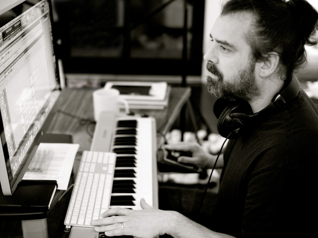 Adam Berry in the studio