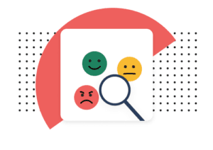 user shadowing icon with a happy, sad and neutral face