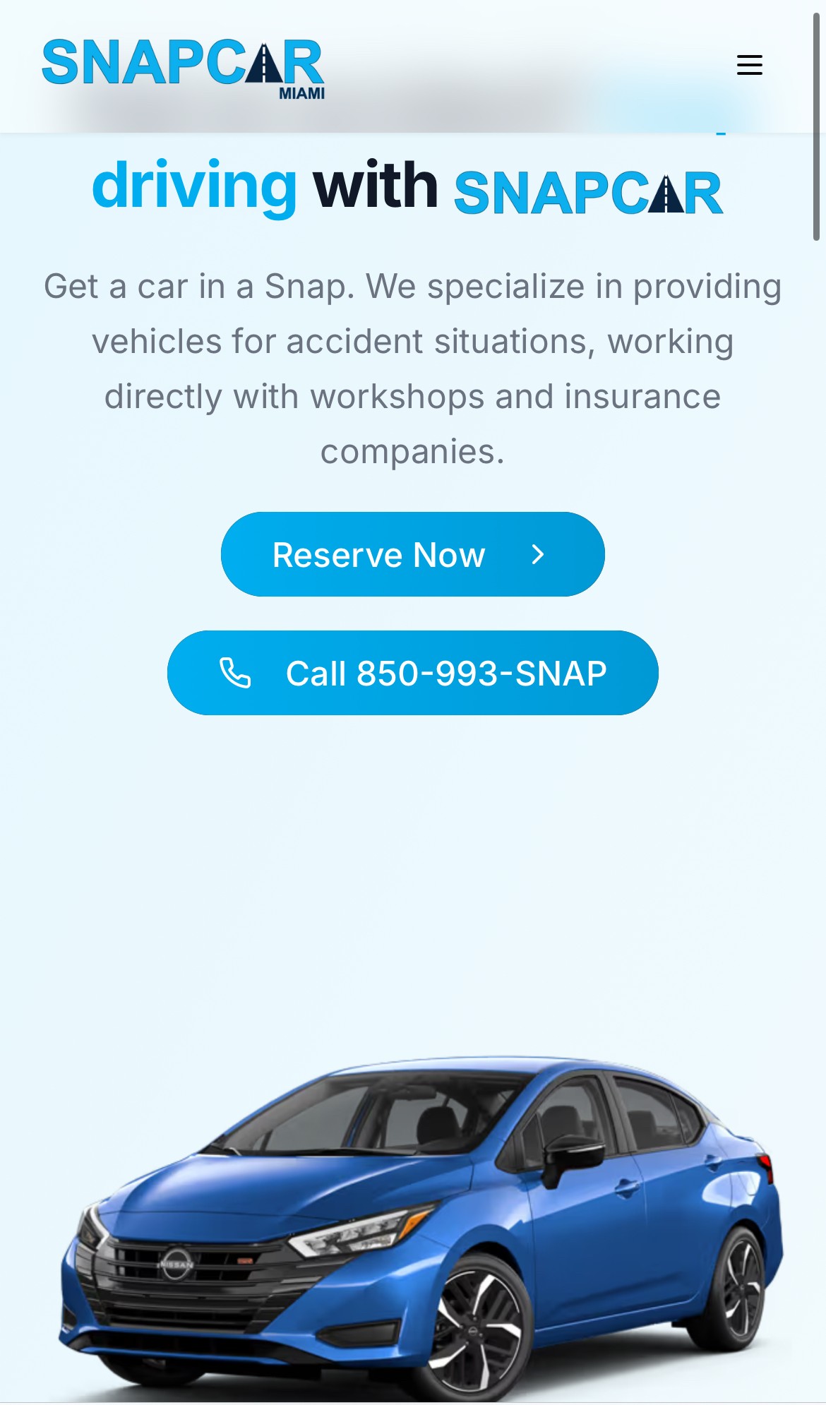 Snapcarmiami.com Busiess for Car rental Marketing