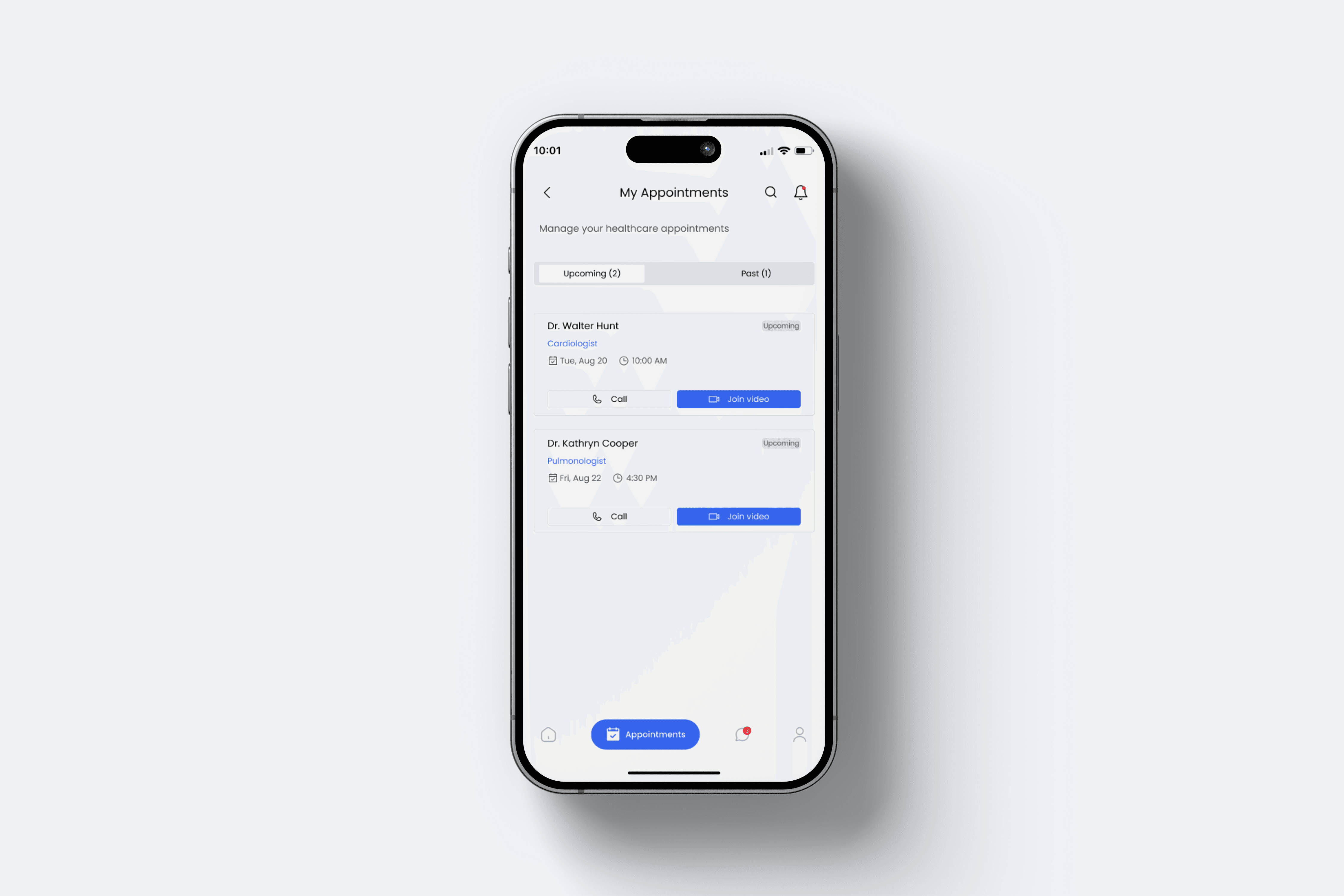 Appointment screen mockup