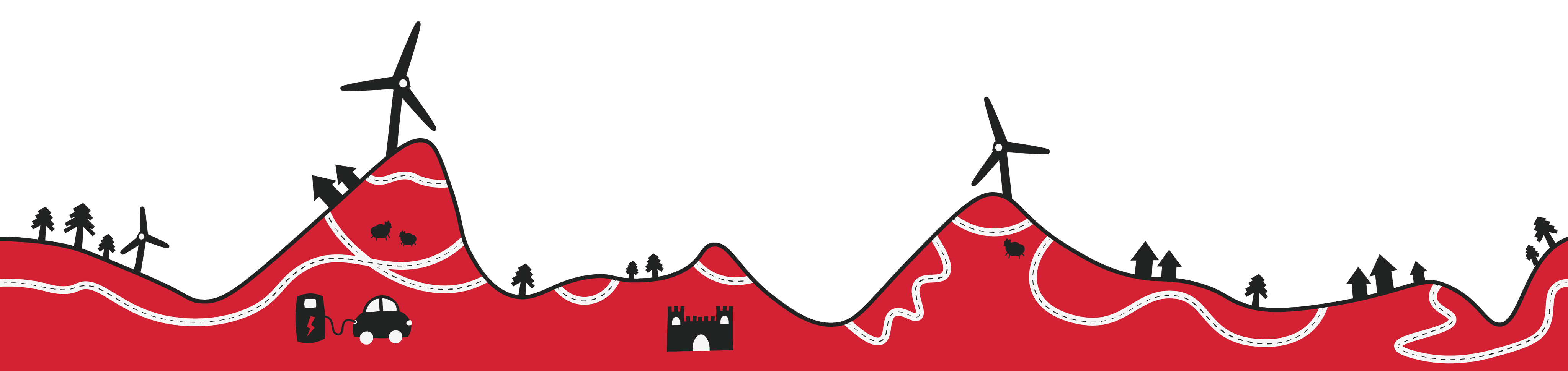 TrydaNi cars and hills illustration