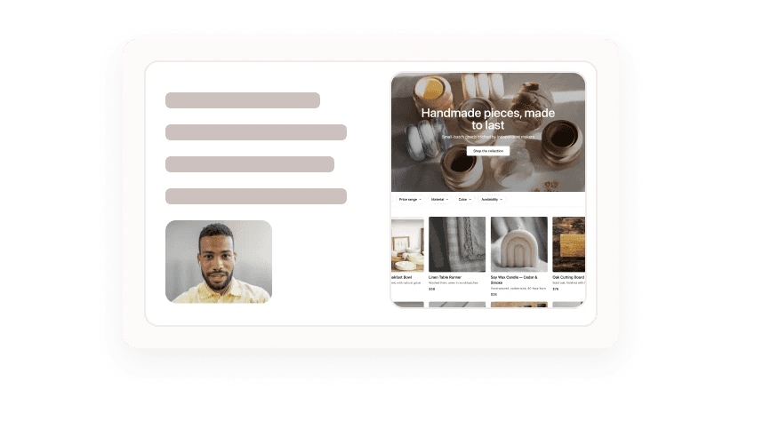 Research interface combining participant video feed with ecommerce webpage stimulus for feedback