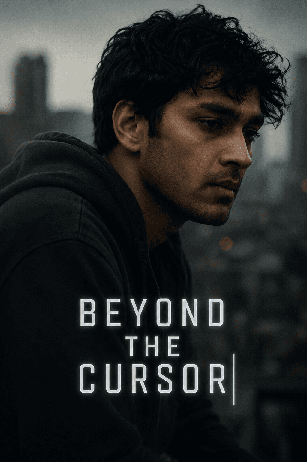 Rocky coastline at sunset, key art for AnimAX Studio's cinematic drama Beyond the Cursor