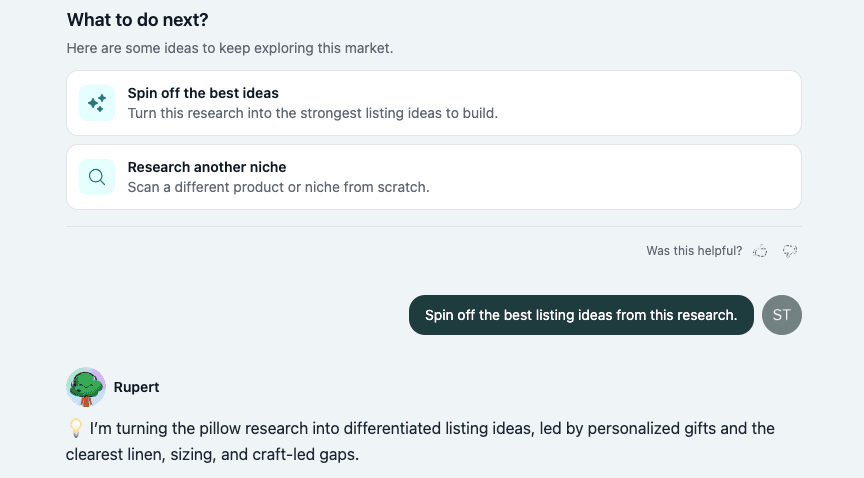 Use Rupert AI to turn Etsy trends into product ideas