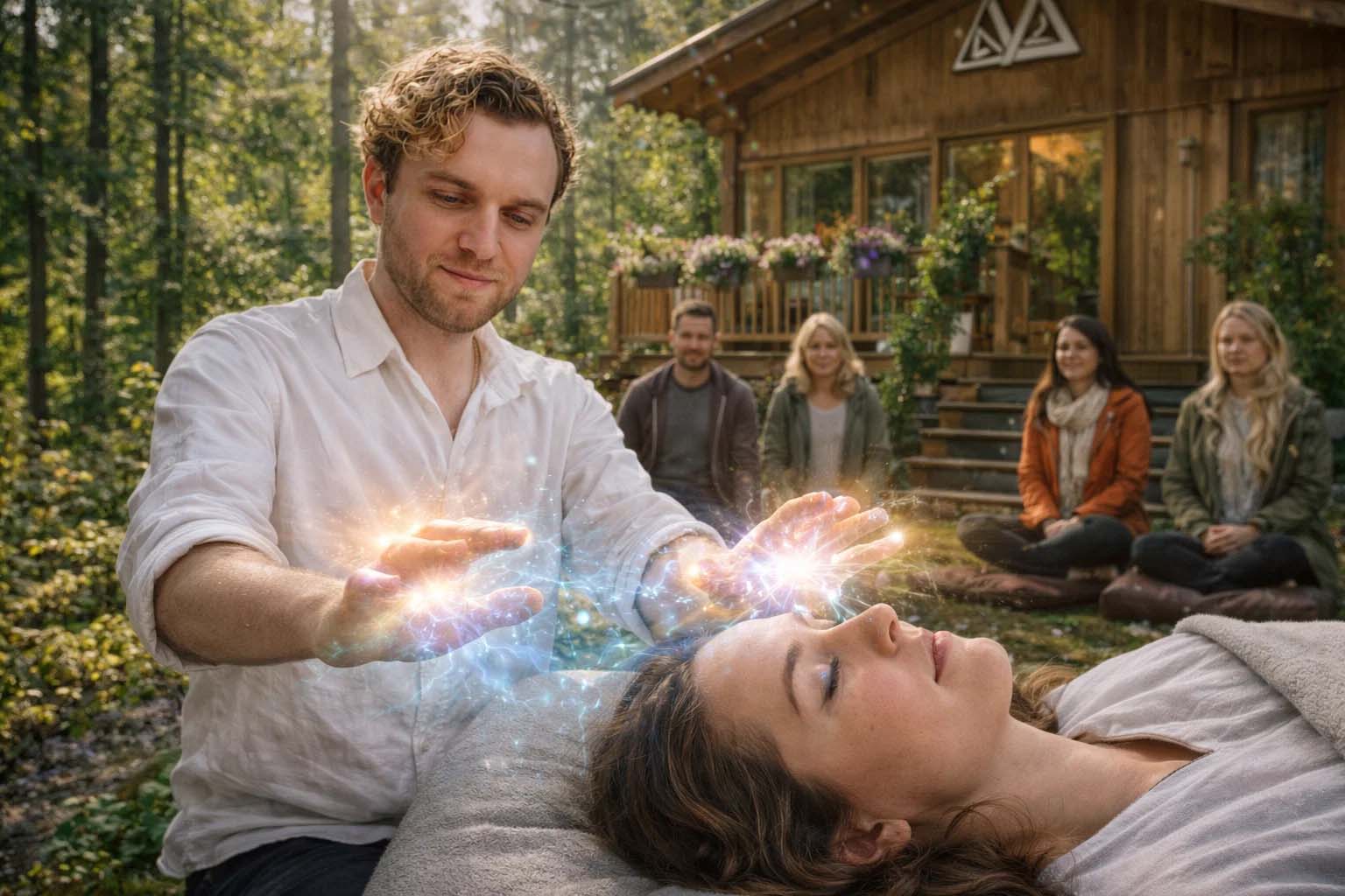 silhouette of man walking along field leading to mountain