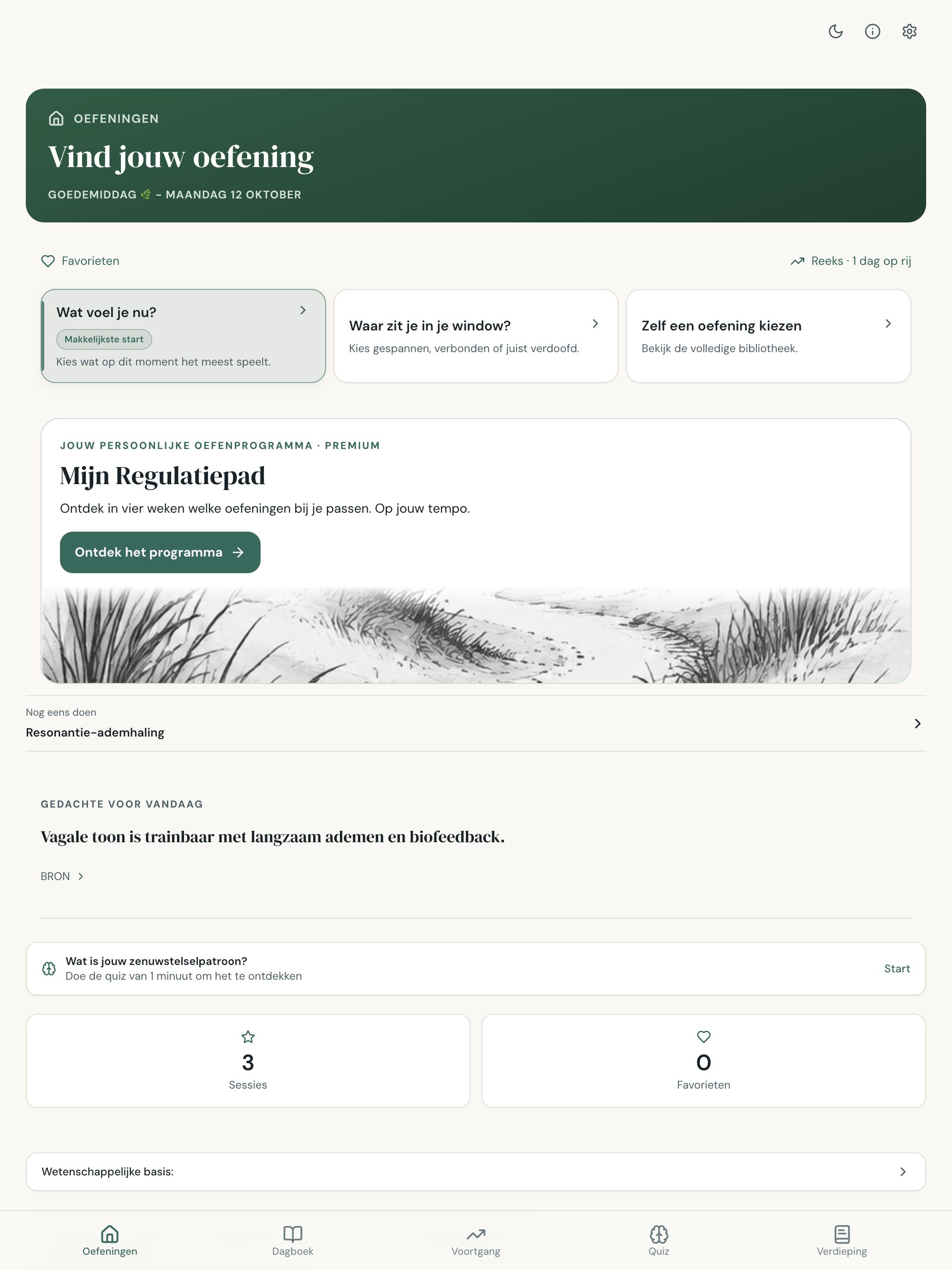 De huidige Back to Safety-app op iPad
