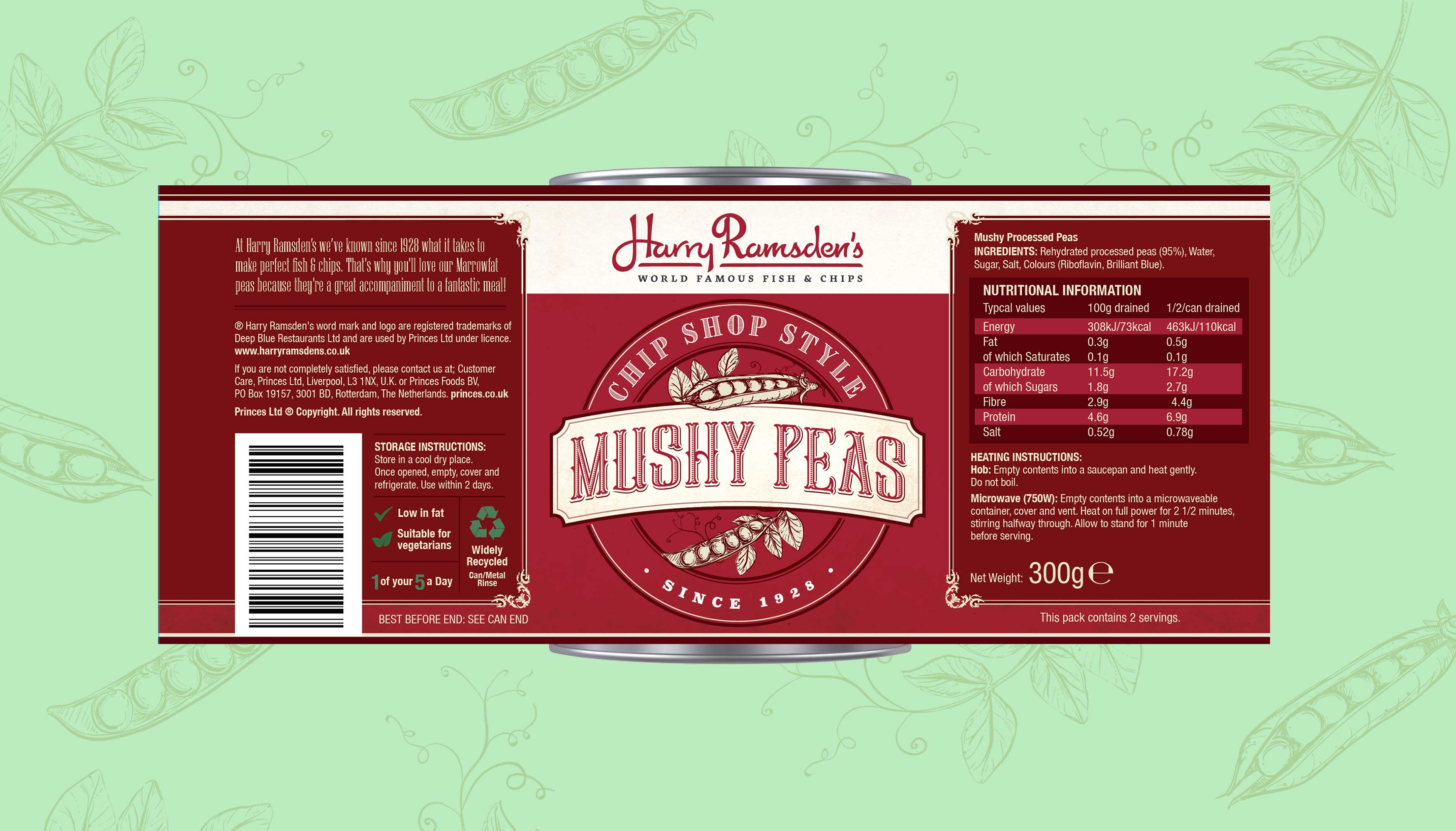 Mushy peas tin design