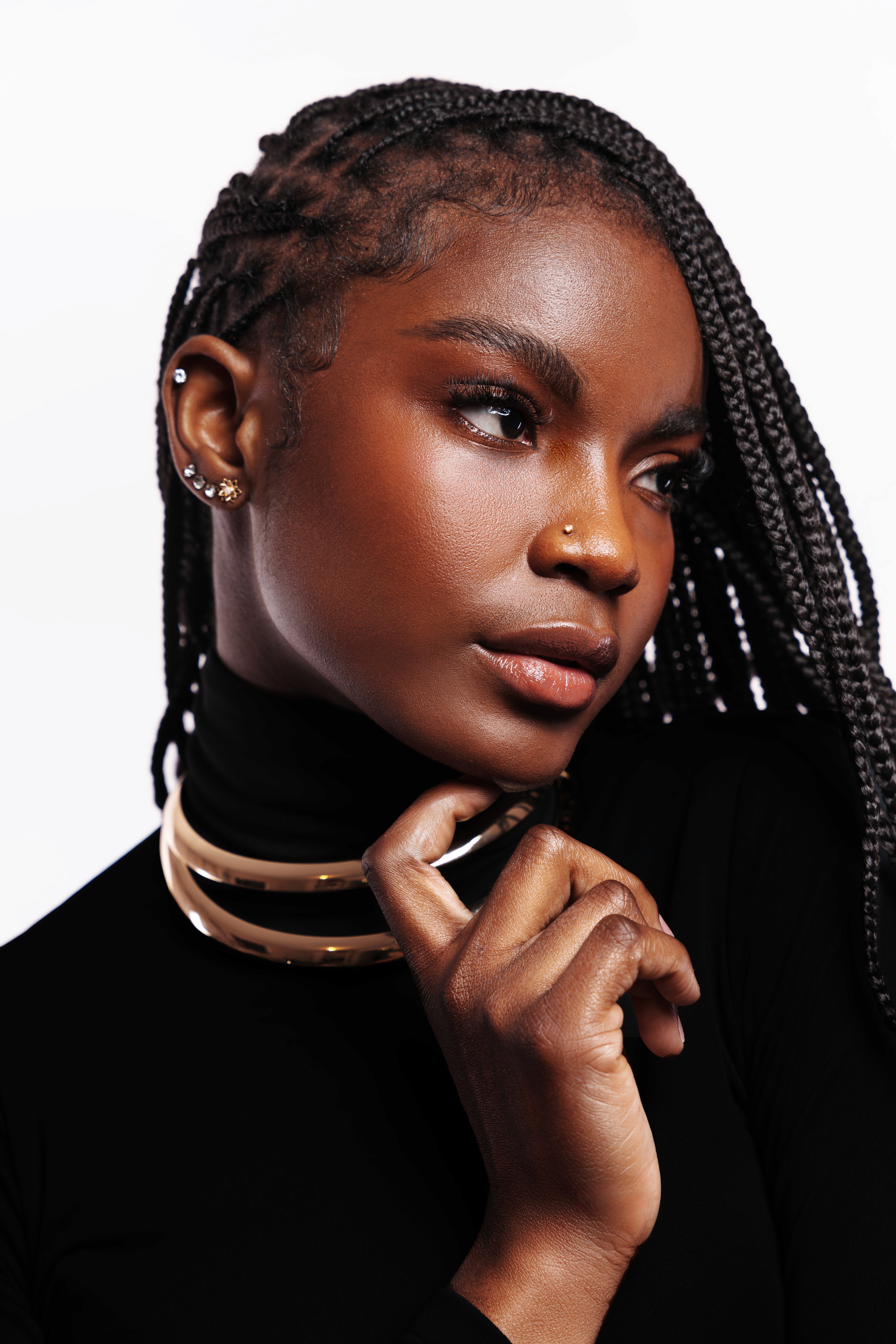 closeup of female fashion model