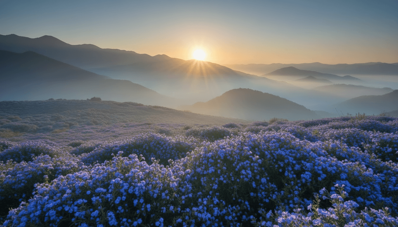 Plantas e flores em ambiente orgânico sob luz suave