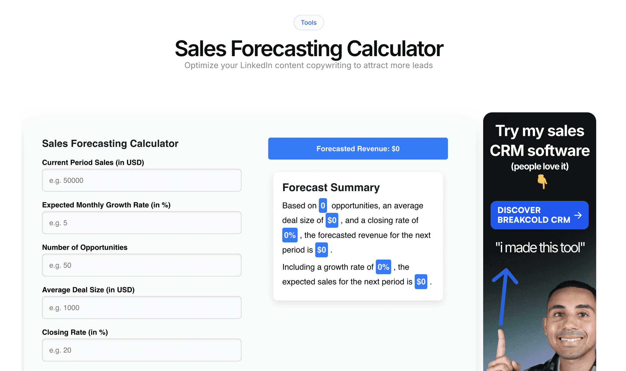 Sales Forecasting Calculator