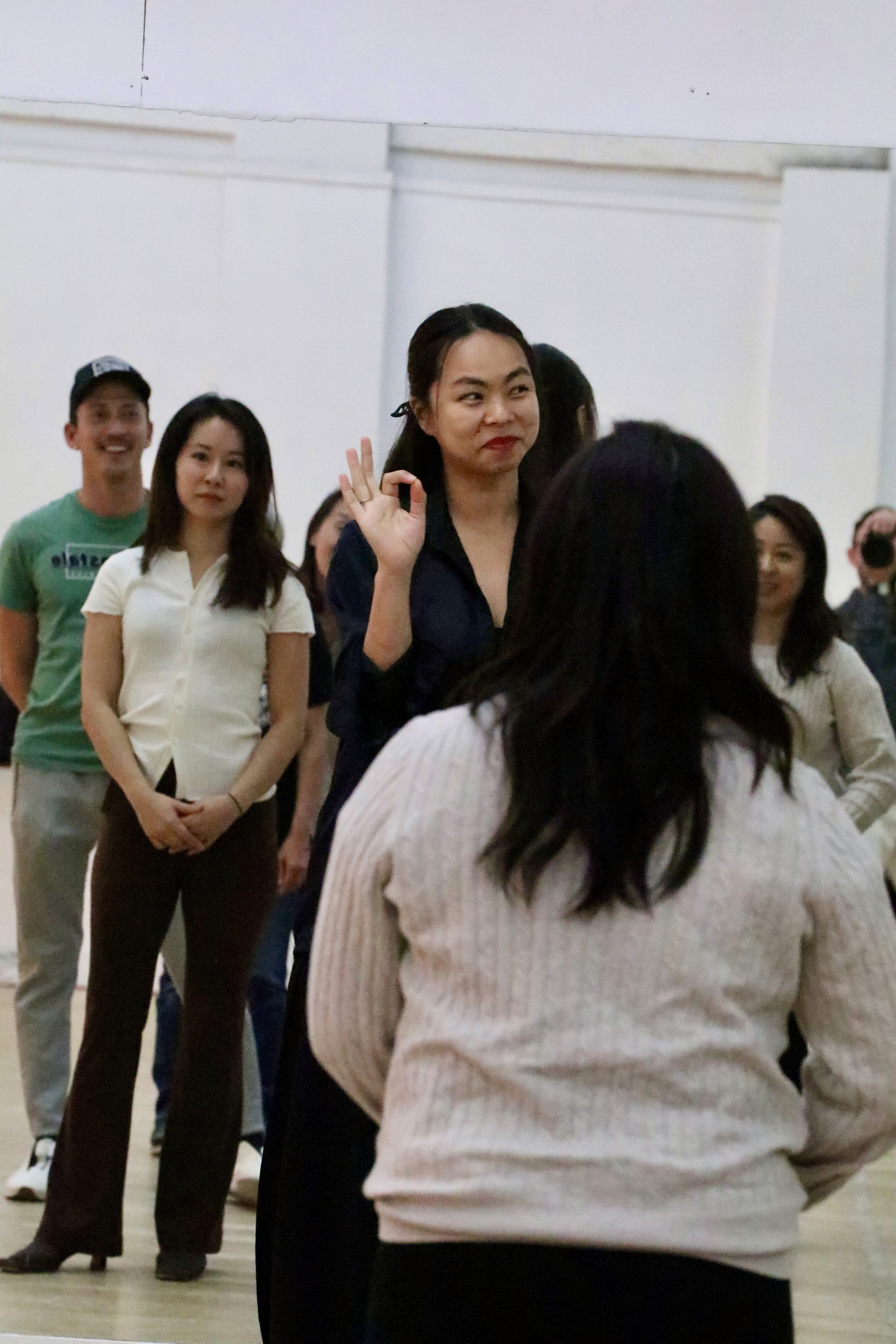 a salsa class in session