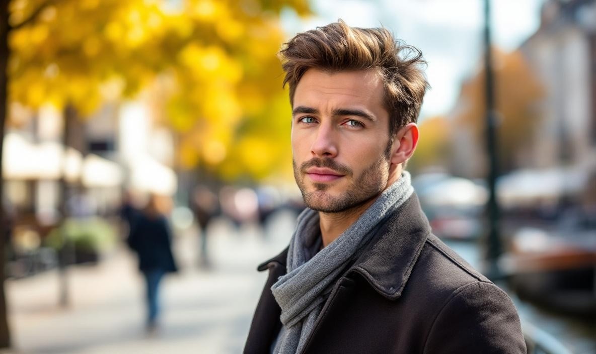 Man wearing a scarf