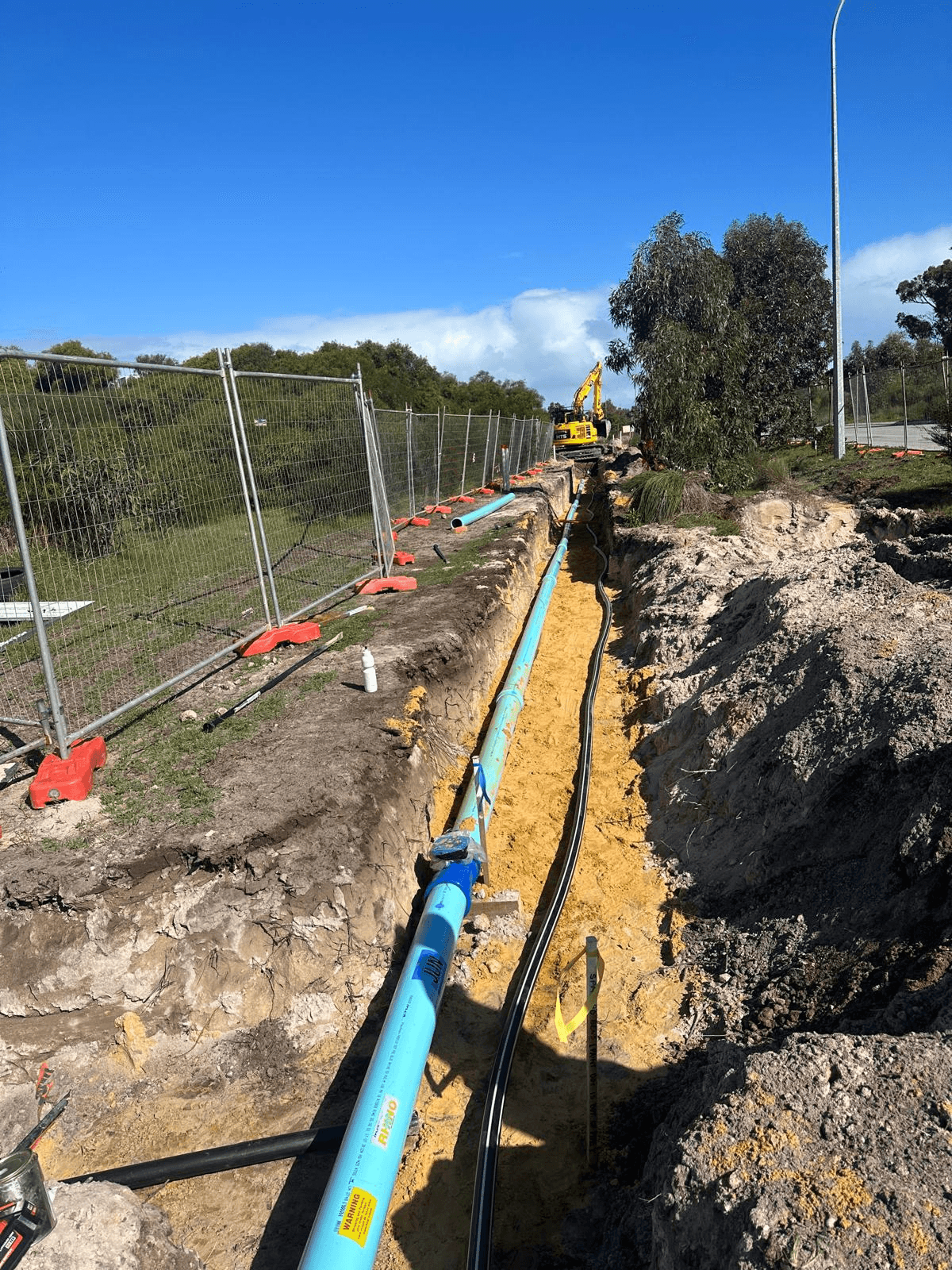 Civil works on a commercial site