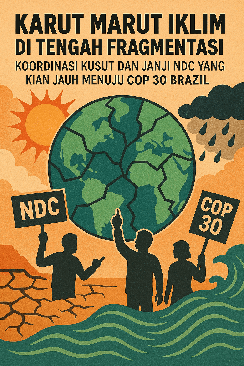 Close-up of lush, dark green leaves, some glossy and wet, against a muted background.