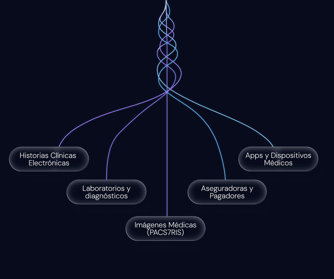 Imagen de las maneras en las que nebula se interconecta con formatos clínicos