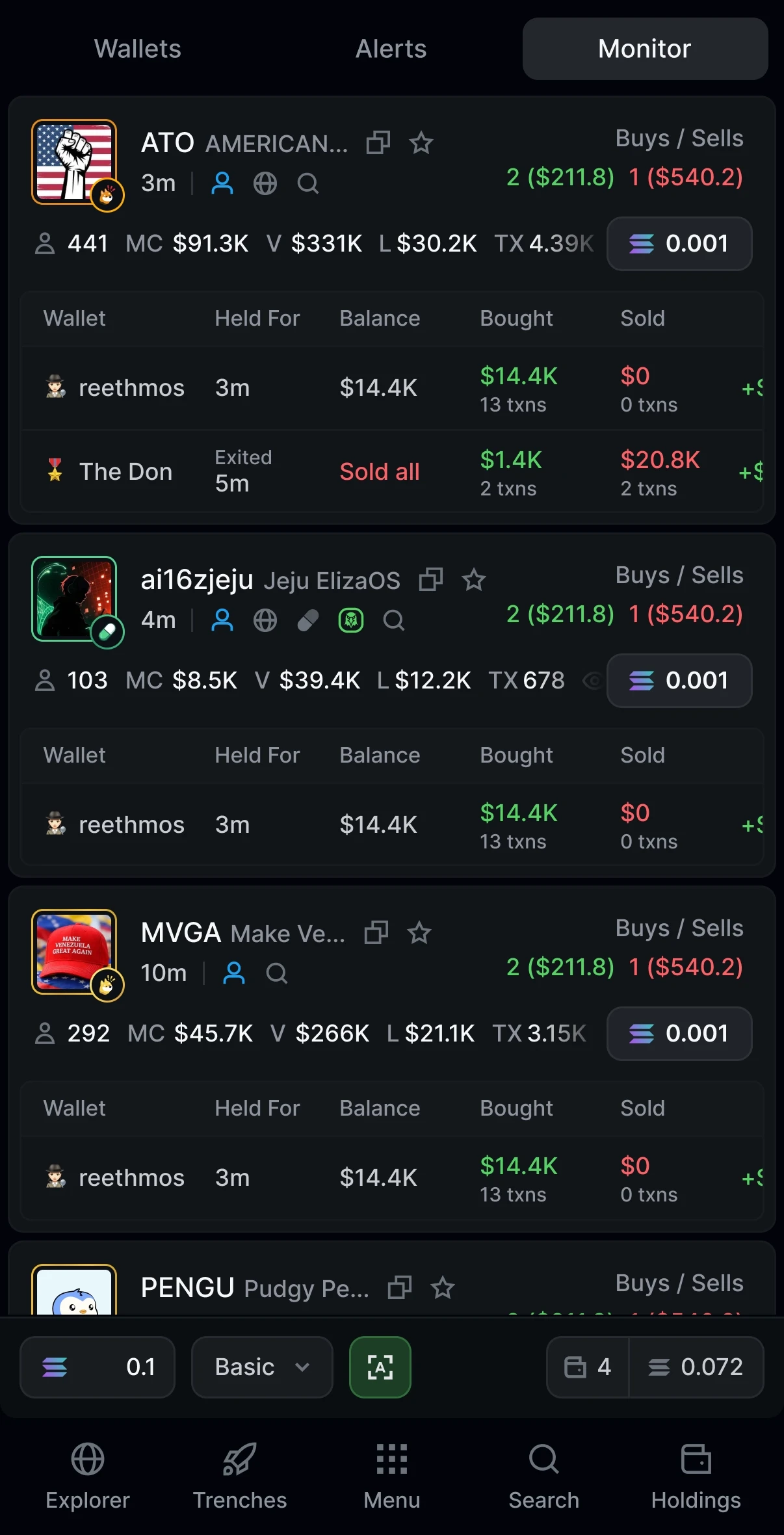 Trojan Terminal OEX Multiwallet Trend Tracker Tab Mobile