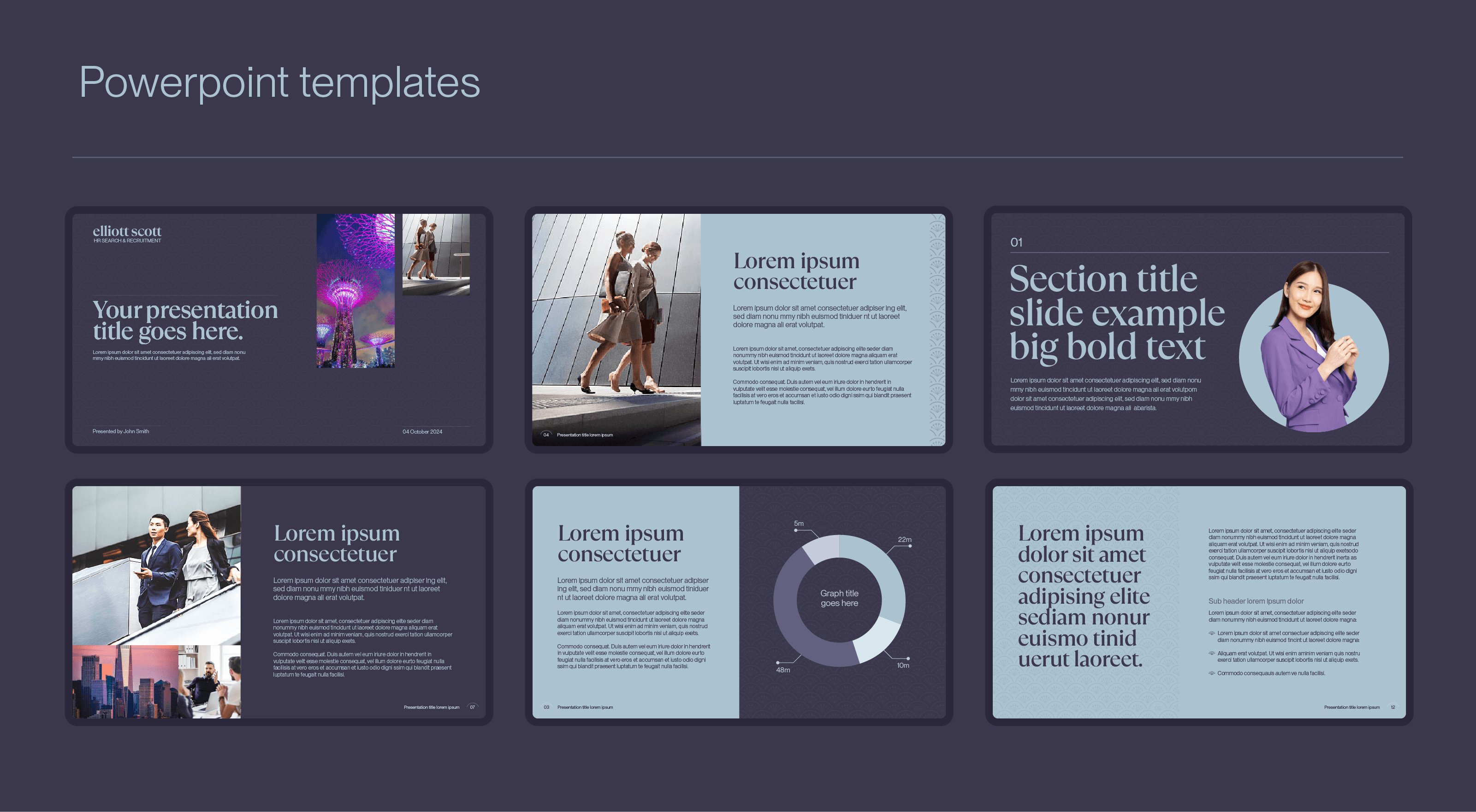 Elliott Scott HR brand identity powerpoint template designs