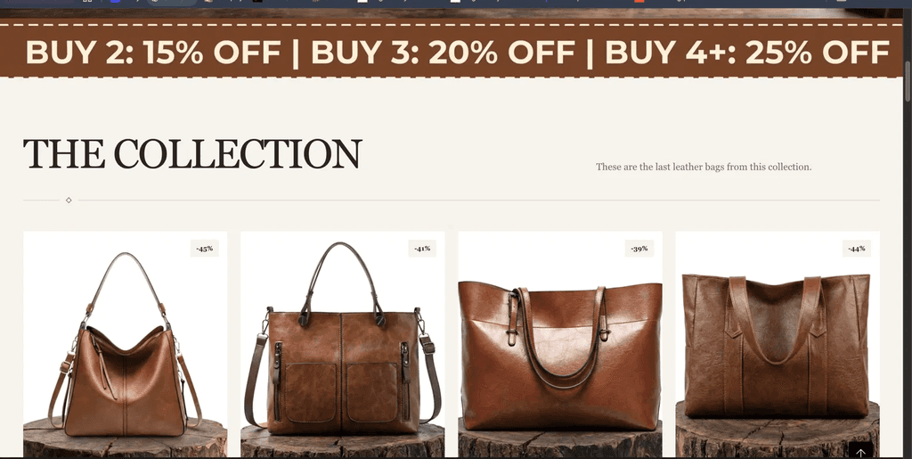 US bag brand webshop