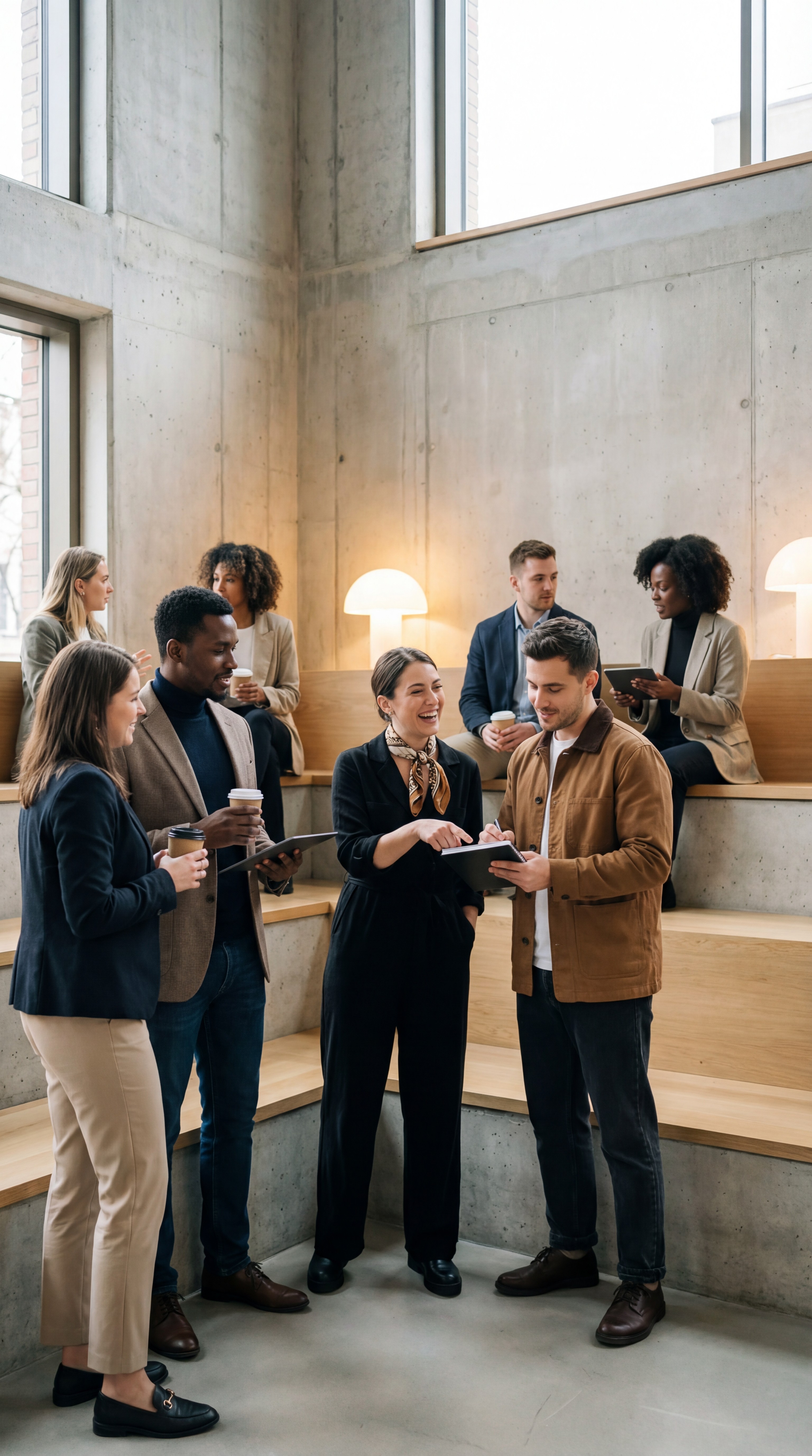 Shown development process in a mobile mockup