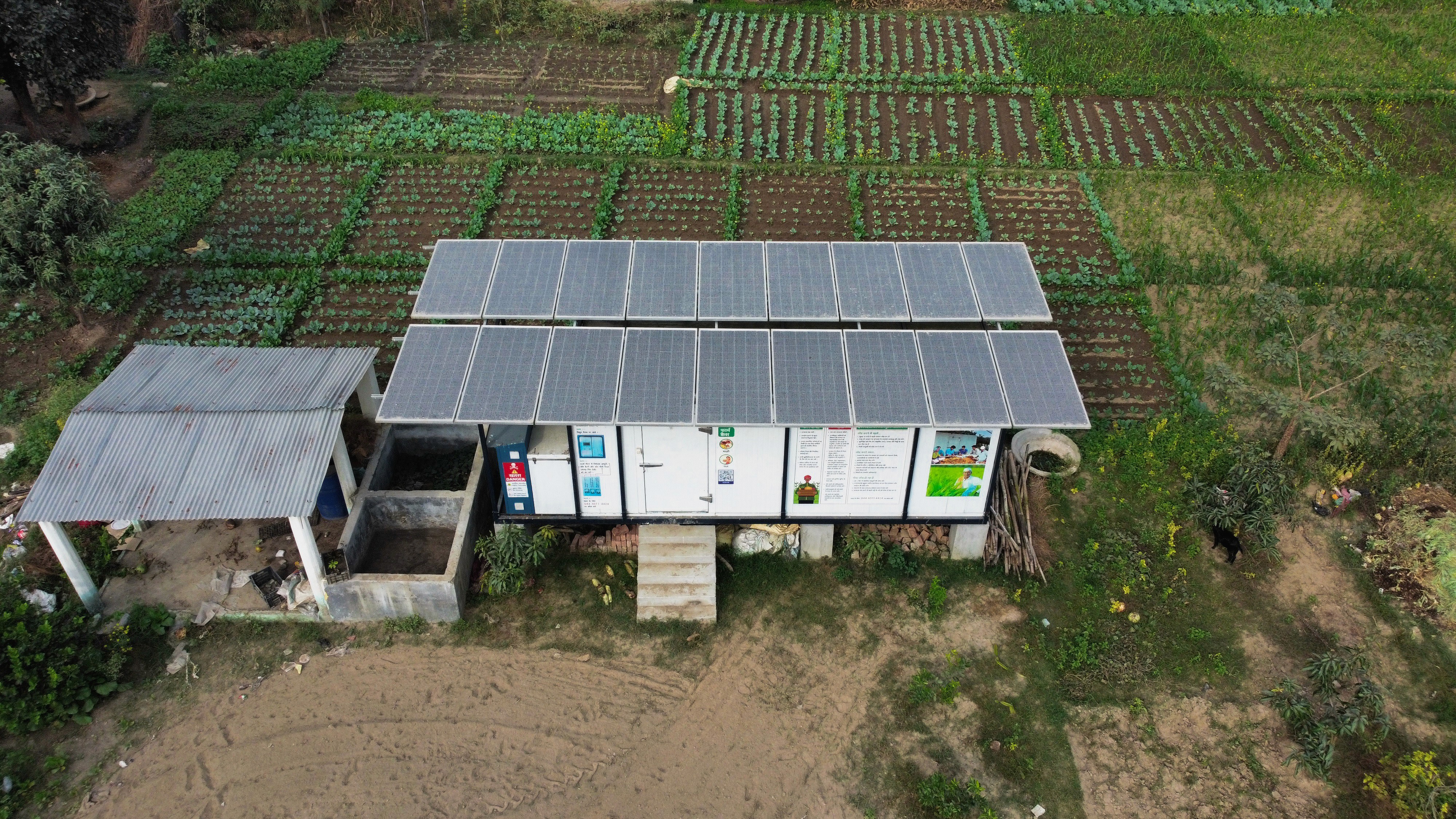 Solar panels on cold storage units for agriculture by sunmeister energy