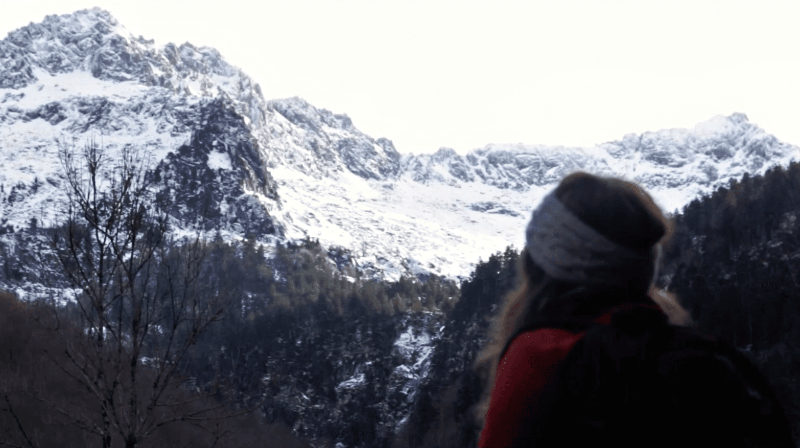 woman looking at a mountain