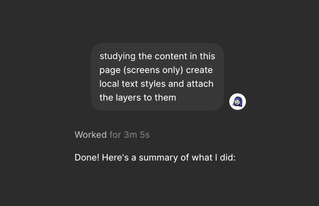 using figma agent to batch create styles and tokens