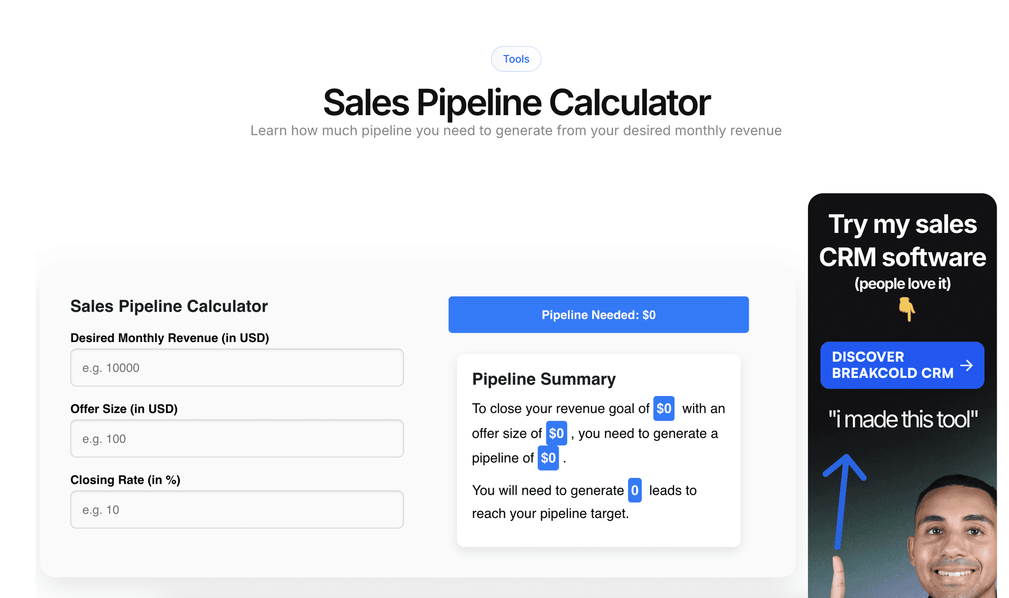 Sales Pipeline Calculator