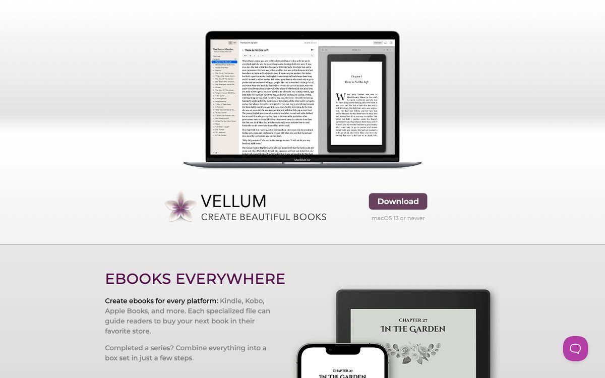 The Vellum home page