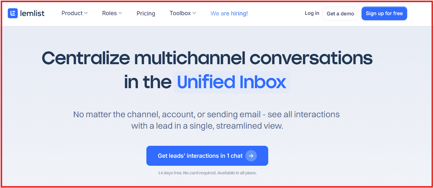 Lemlist centralize multichannel conversations in the unified inbox