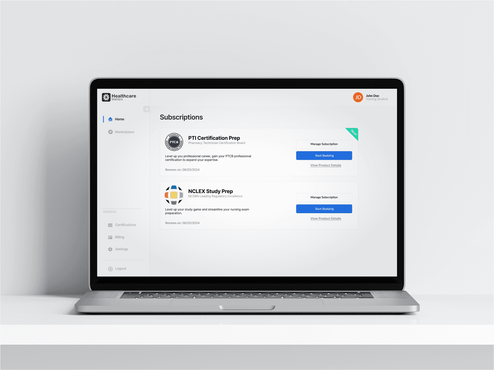 A mockup for a Macbook for hcm prep