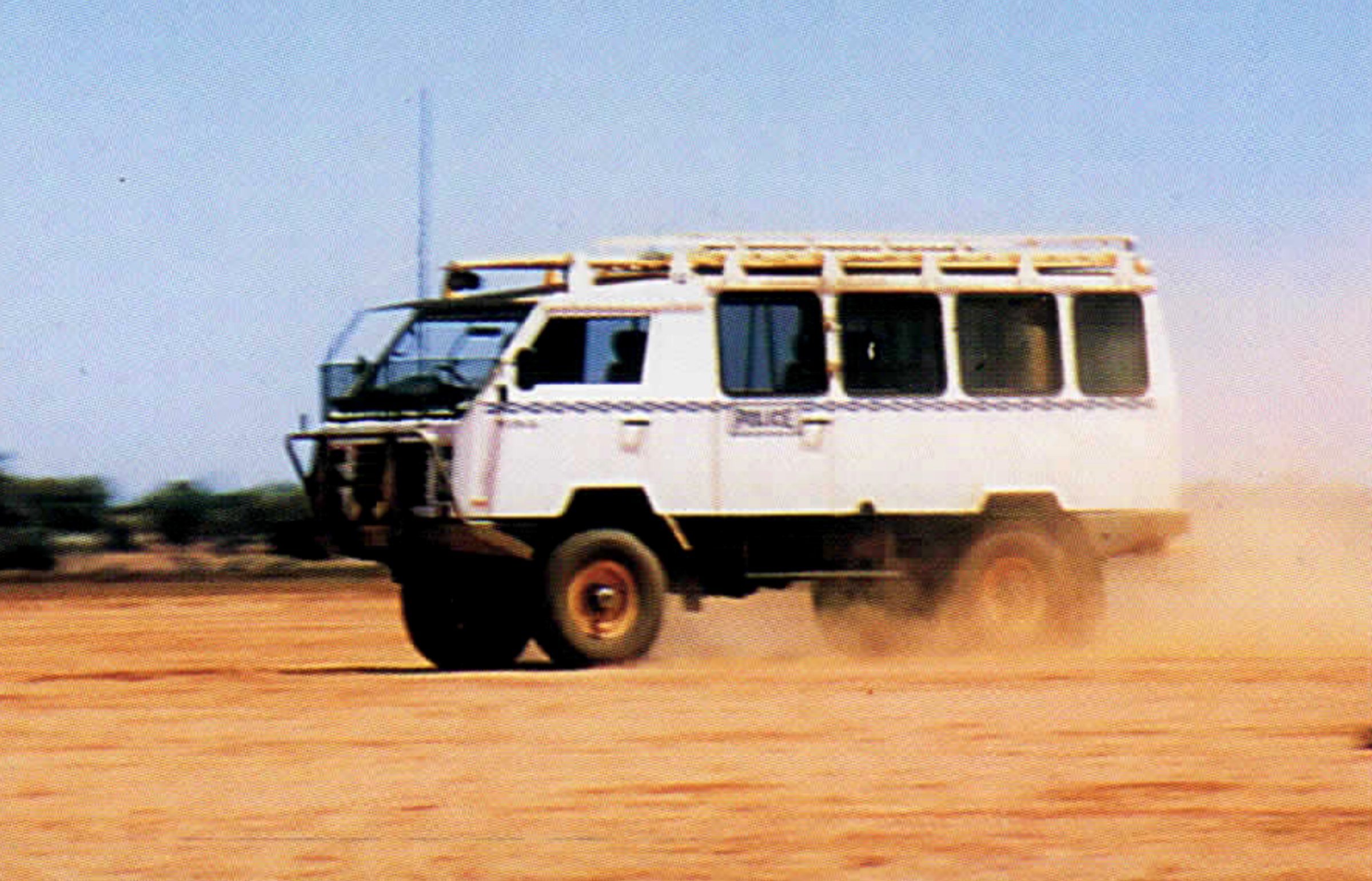 OKA police bus, red dust