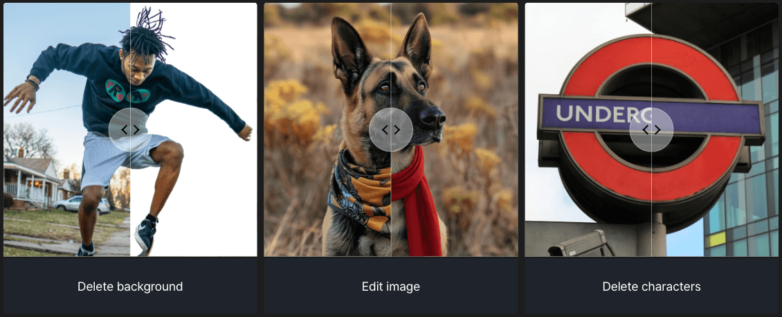 examples of AI images editing features in Cutback