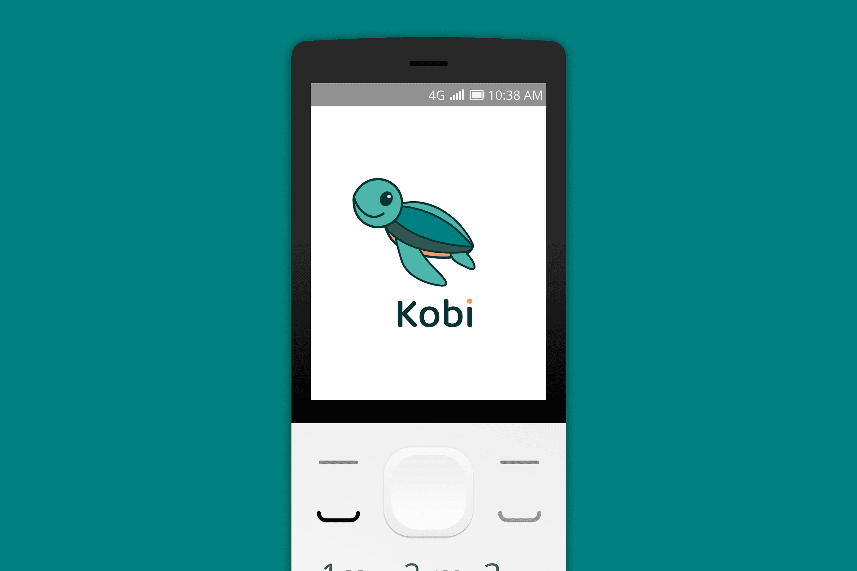 The Kobi logo shown on a KaiOS phone