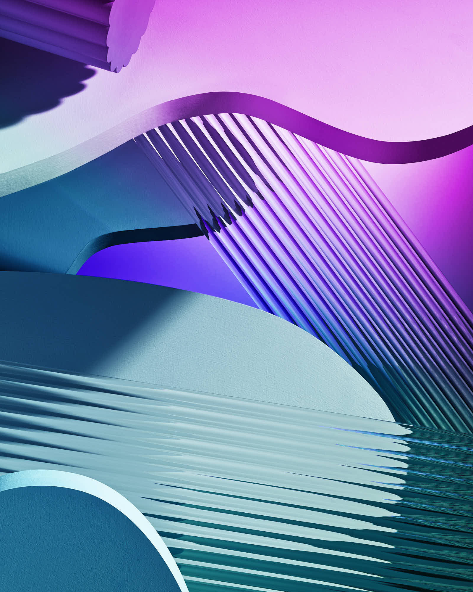 Abstract geometric shapes in blue and purple gradients, creating a modern and dynamic design.