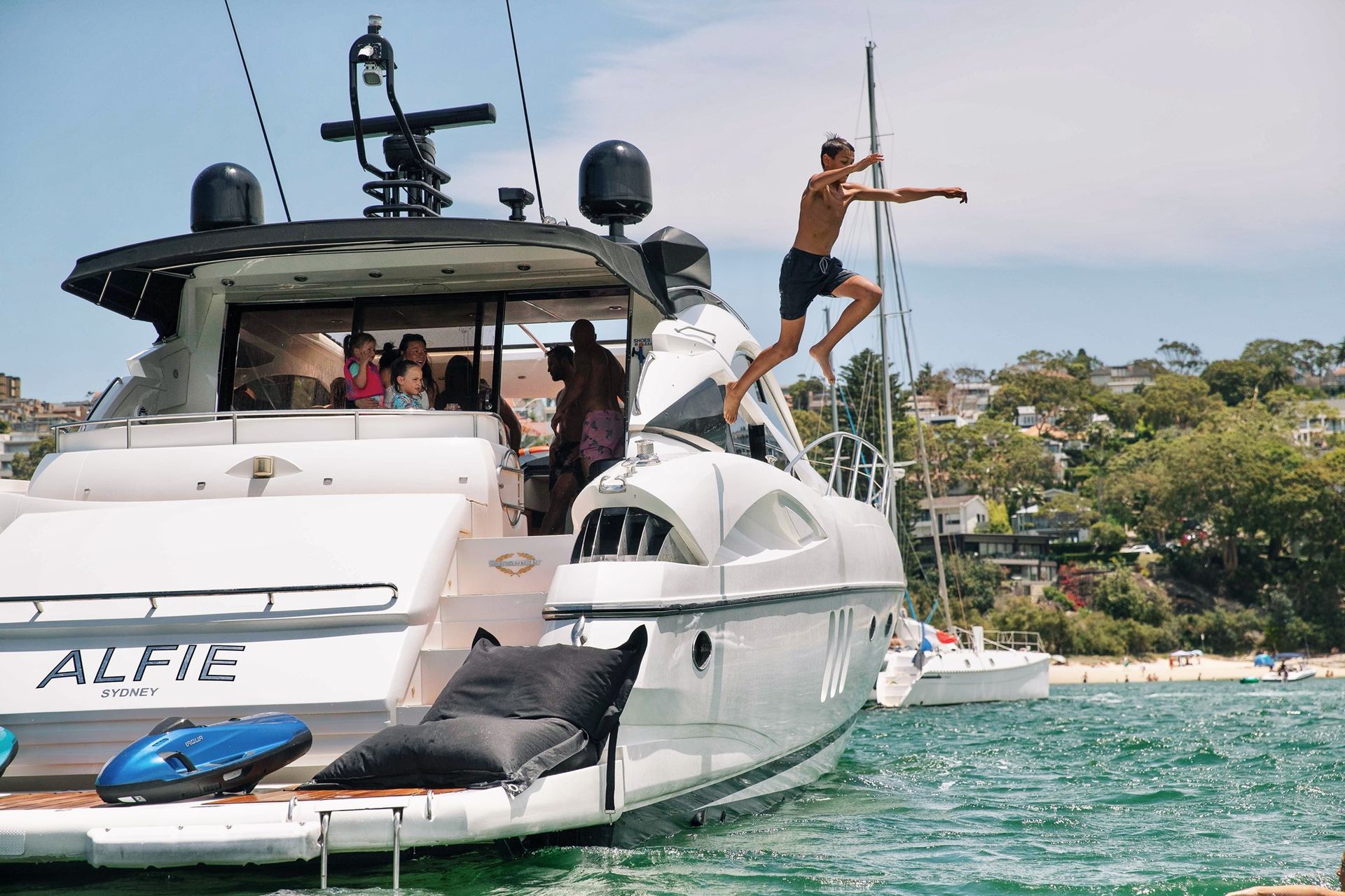 Luxury boats on the water