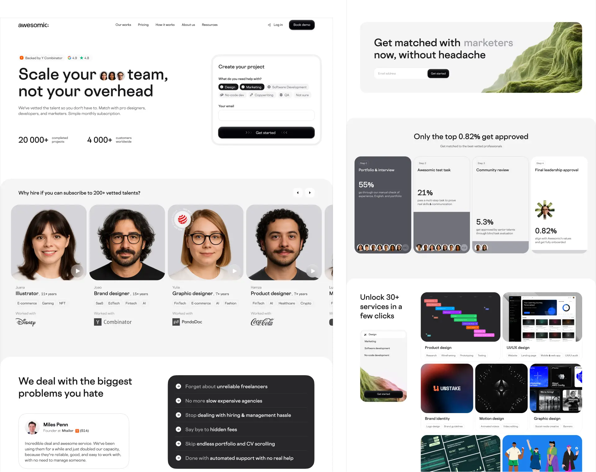 Awesomic new website home page