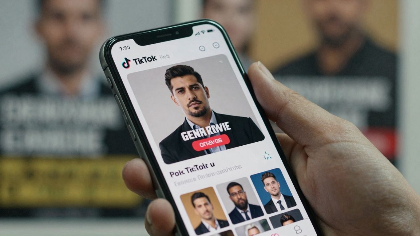 Smartphone showing a political TikTok ad.