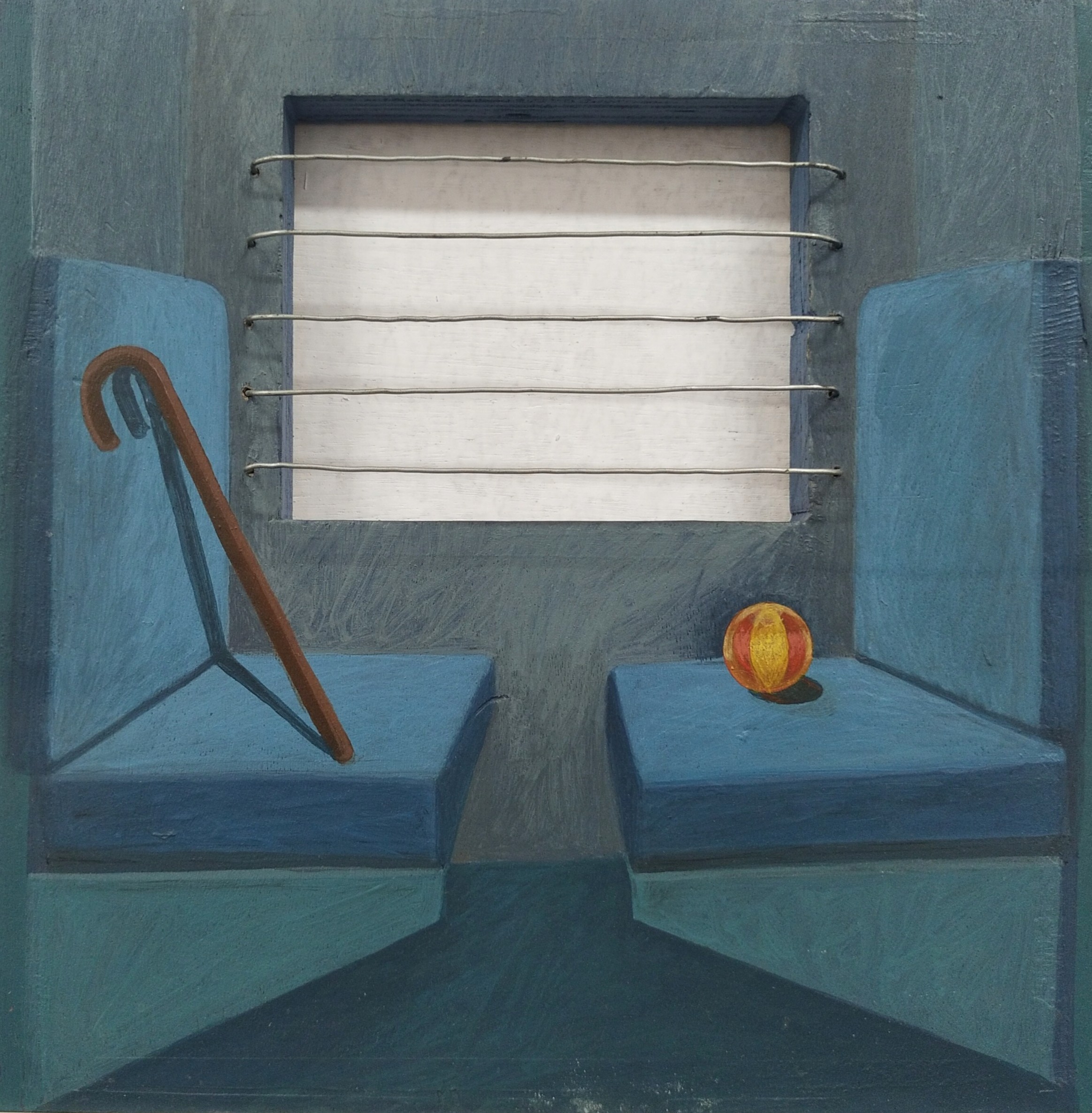 herd of sheep on road painting