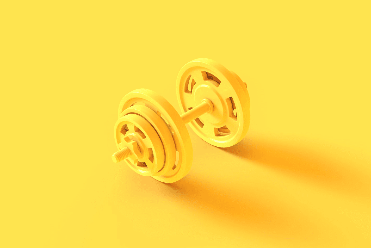 Yellow bar bell weight
