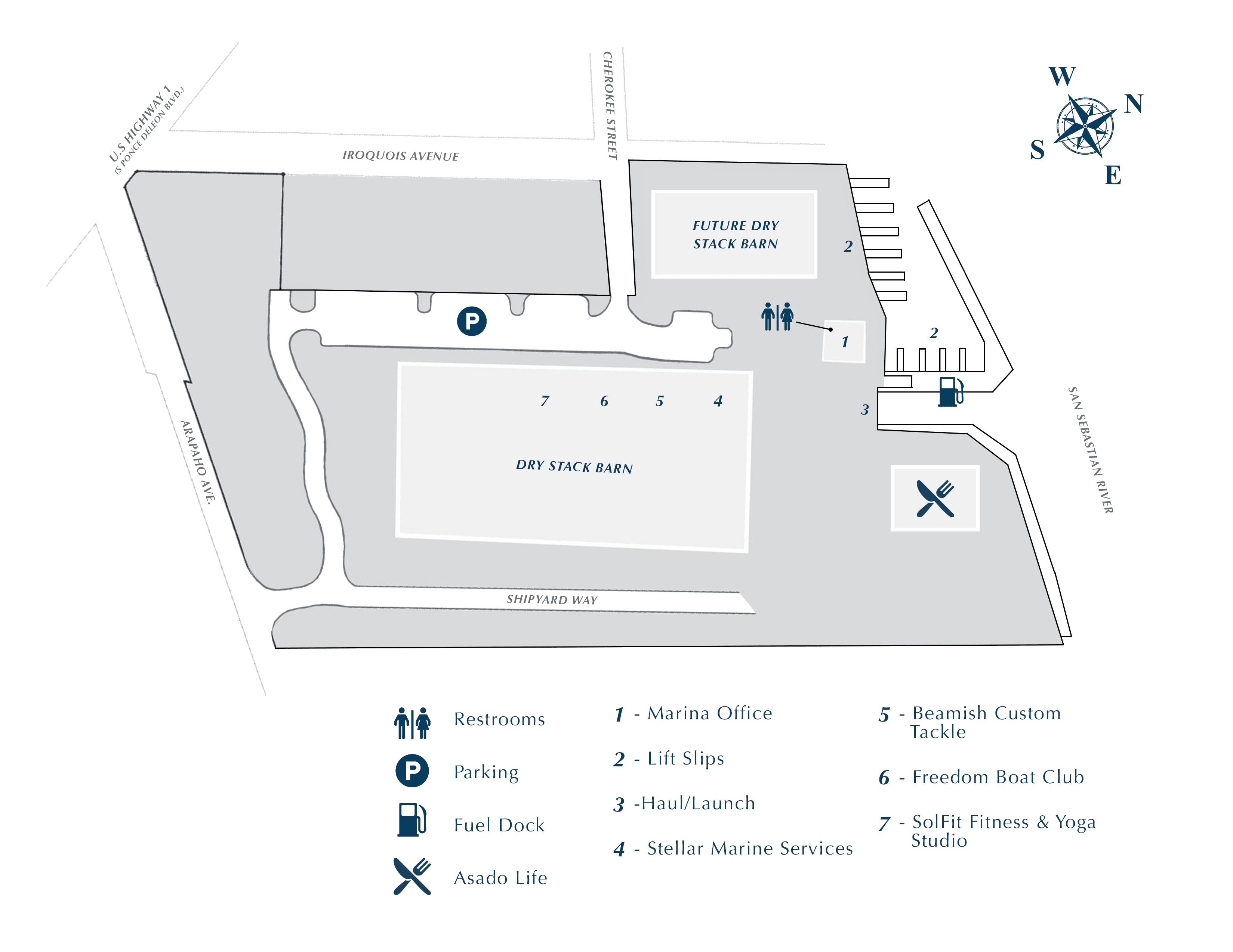St. Augustine Shipyard marina map