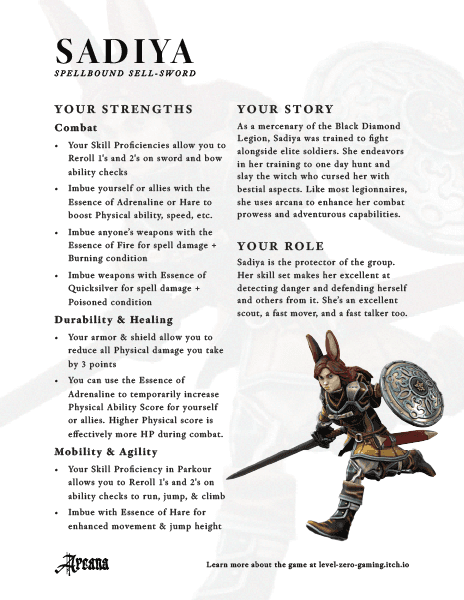 Arcana Character Sheet