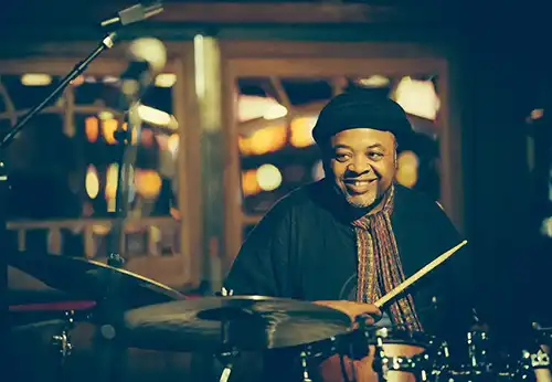 Jeff "Tain" Watts at the drumset.