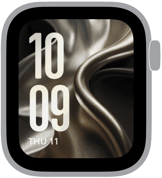 Midnight Alloy New Year’s Eve Apple Watch face in brushed metal