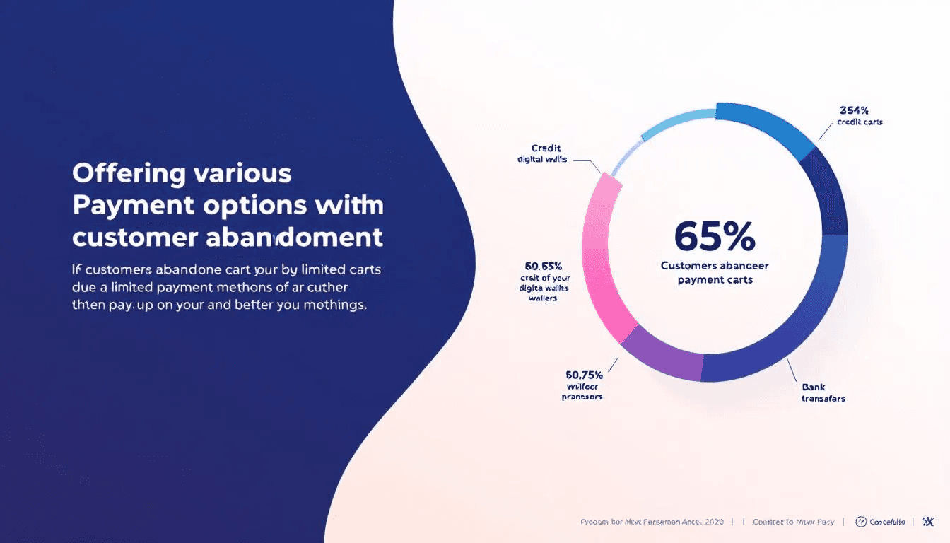 A graphic illustrating the importance of offering various payment options to avoid customer abandonment.