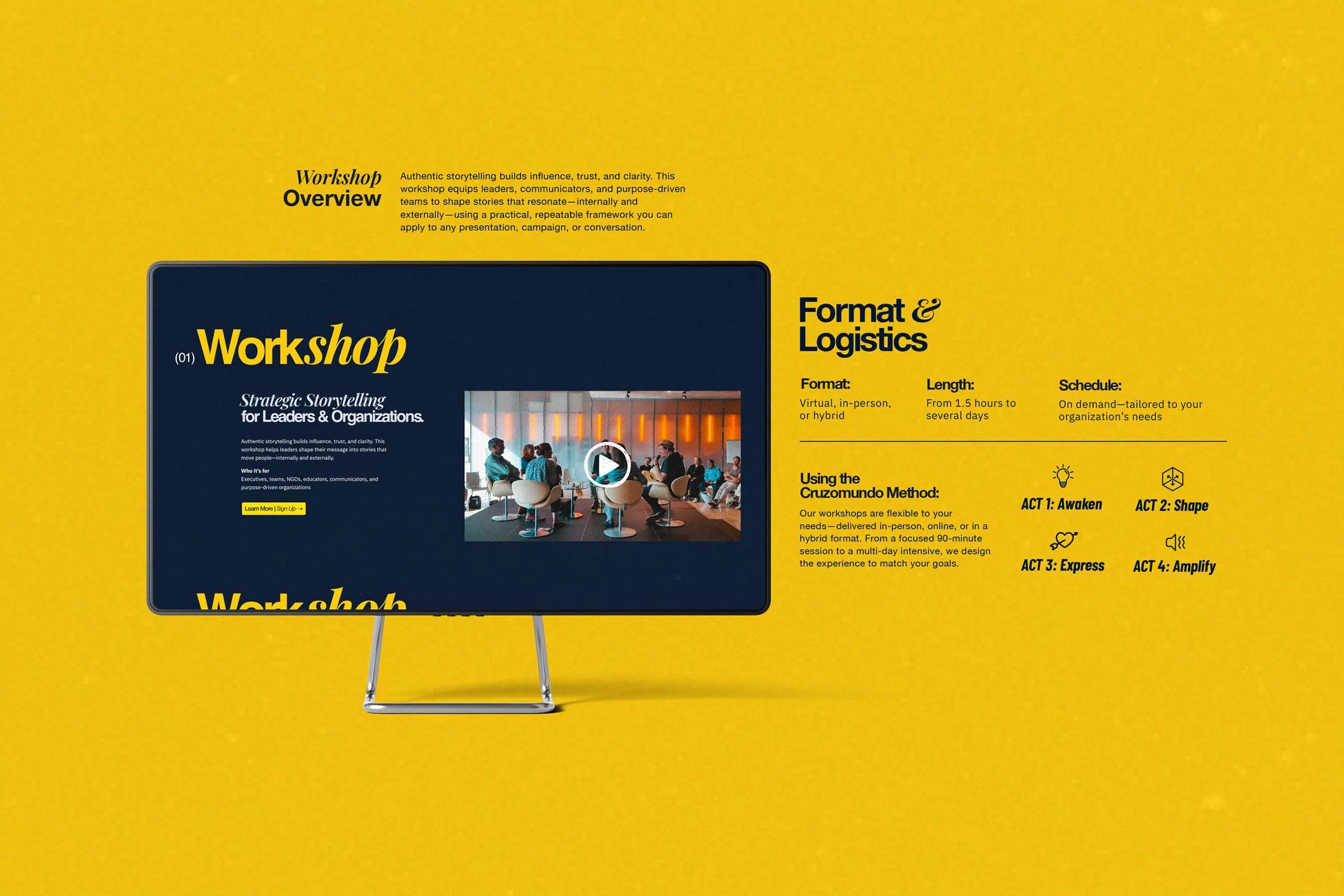 Workshop page logistics