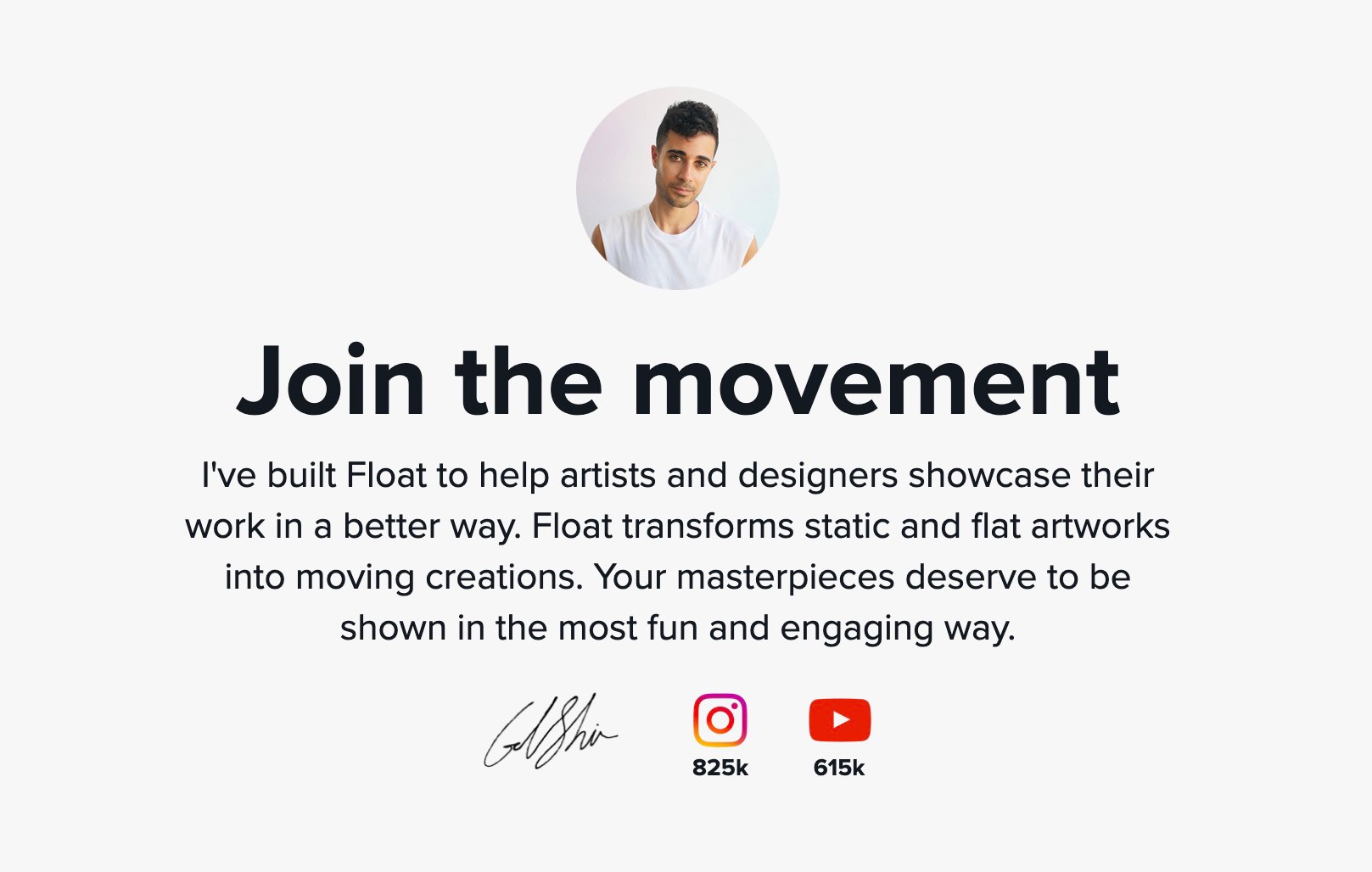 Gal Shir - Float Landing Page
