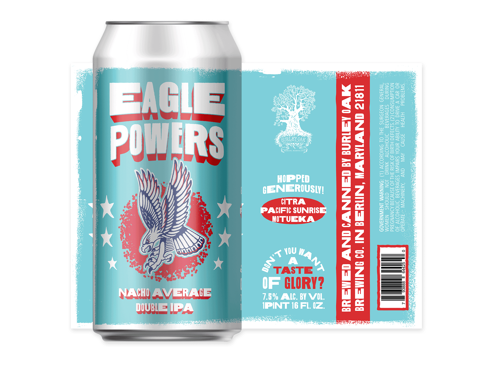 Burley Oak Brewing Company's Eagle Powers IPA Can Label