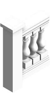 Architectural Mall 7x37 railing Revit 2020